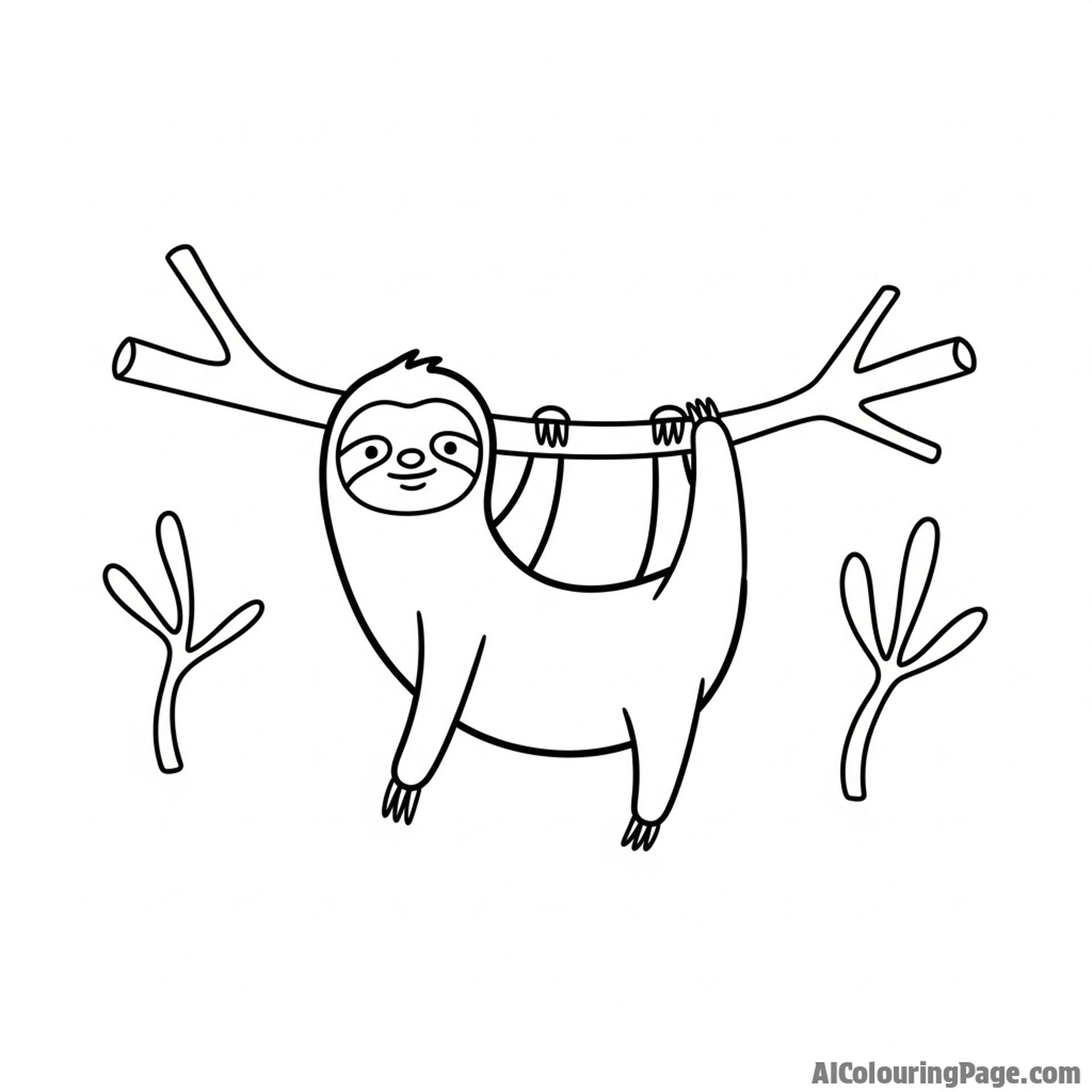 A sloth depicted in the style of an ancient cave painting.