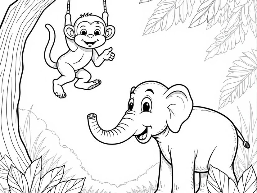 Free Jungle safari Coloring Pages – free printable coloring page