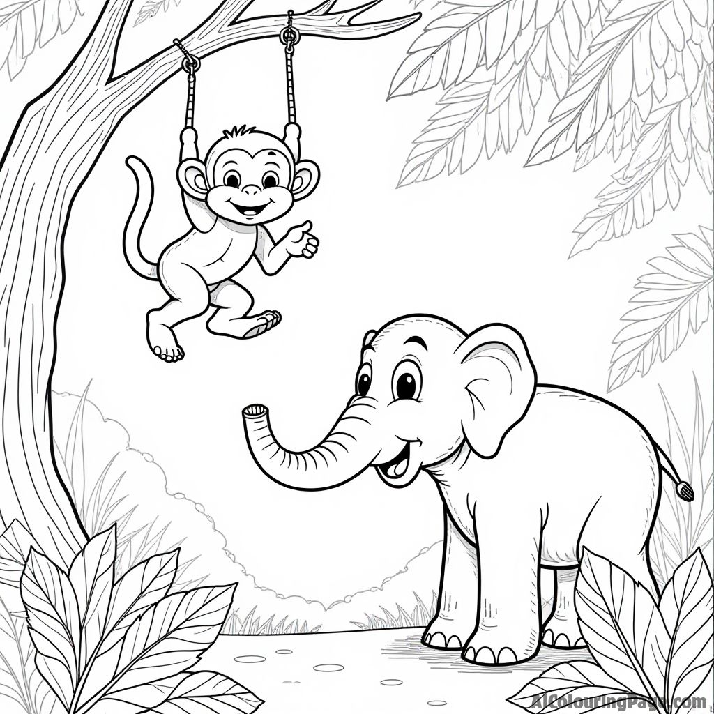 Free Jungle safari Coloring Pages – free printable adventure and explorer coloring pages
