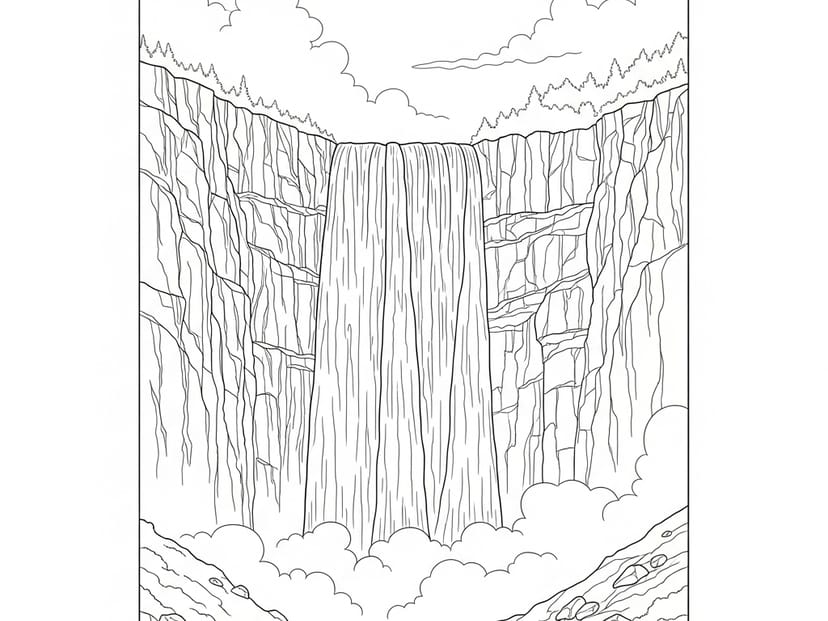 Free Waterfall Coloring Pages – free printable coloring page