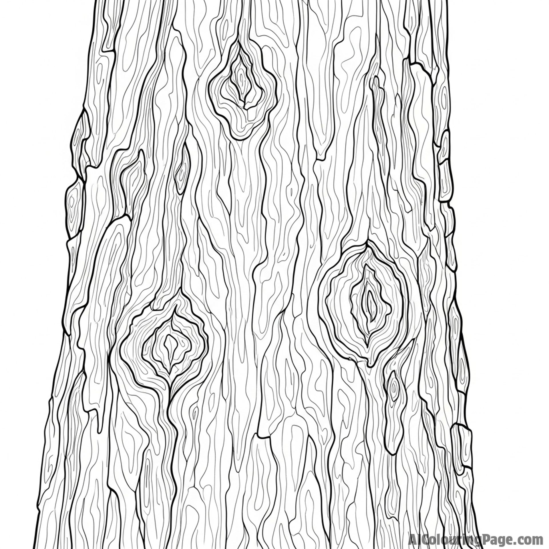 Close up image of unique textured bark of a jungle tree.