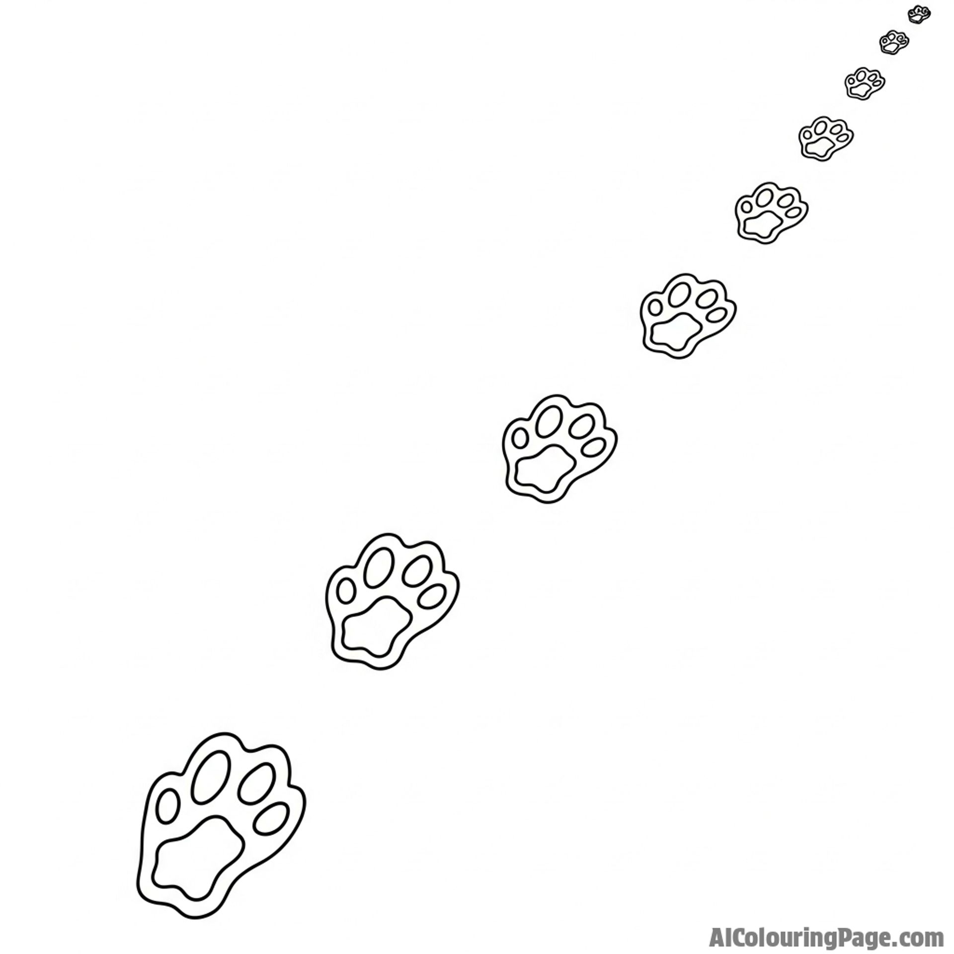 A rabbit's footprints trailing off into a fresh layer of snow.