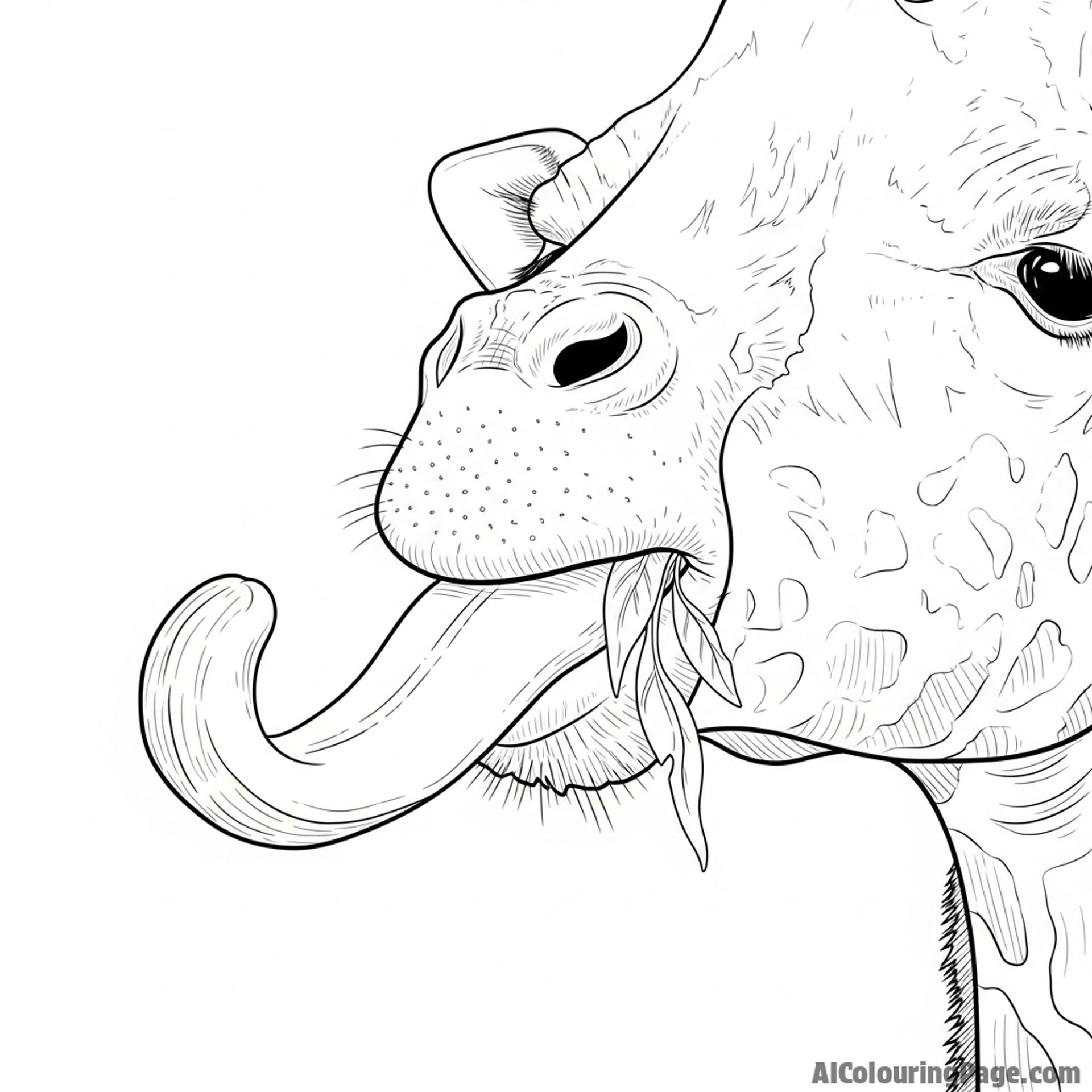 A detailed shot focusing on a giraffe's long, prehensile tongue.