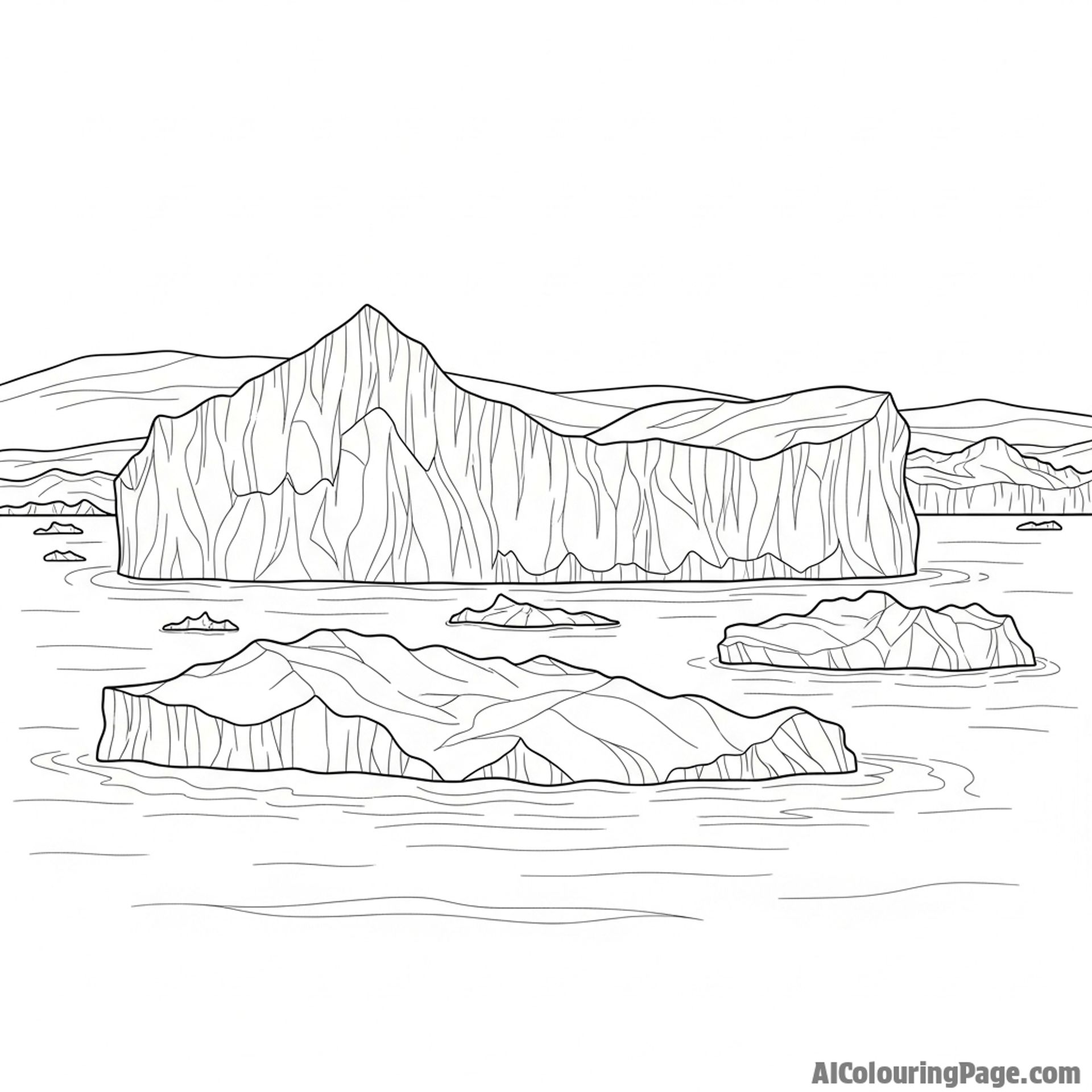 Icebergs floating in the arctic ocean