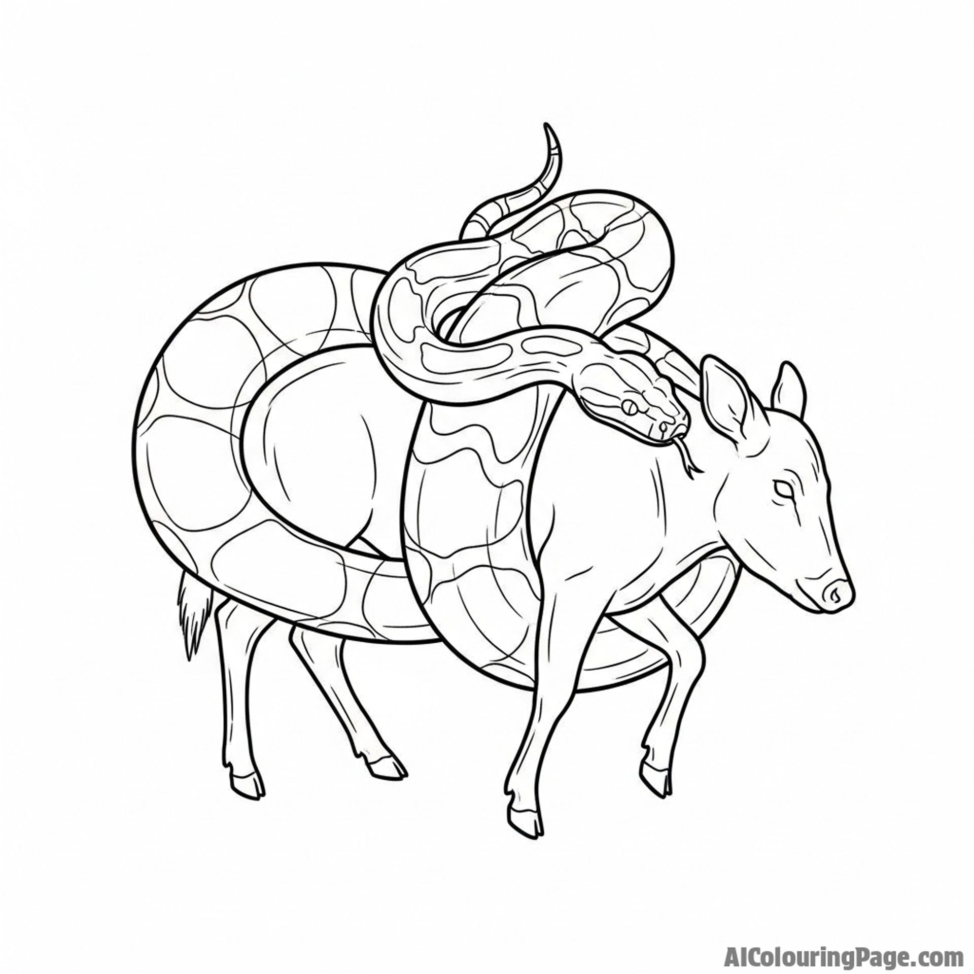 A constrictor wrapped around its prey, a study in muscular tension and raw power.