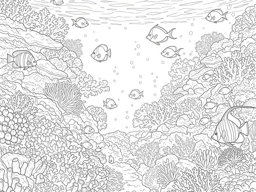 Free Coral Reef Coloring Pages – free printable coloring page