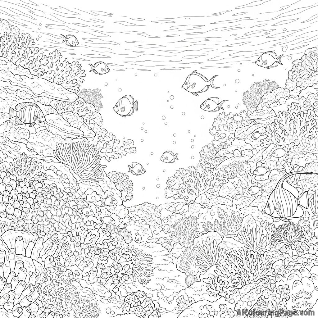 Free Coral Reef Coloring Pages – free printable nature and landscapes coloring pages