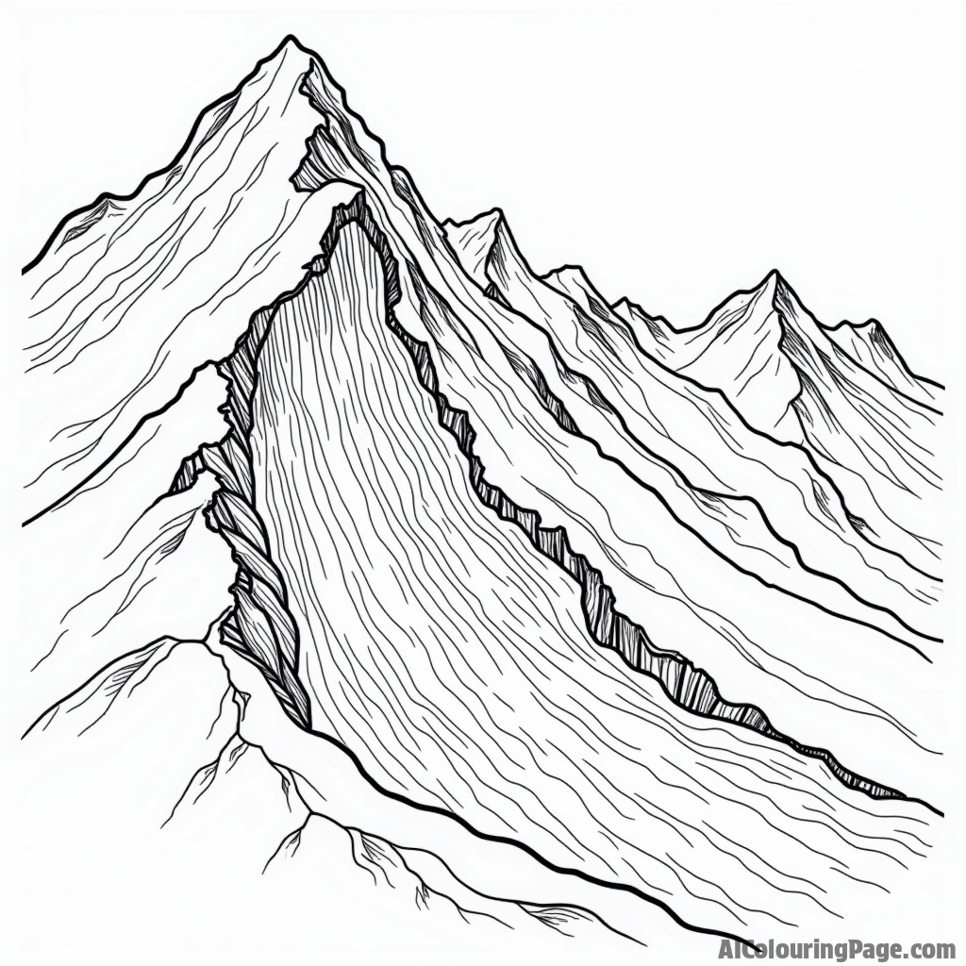 An avalanche cascading down a steep mountain slope.