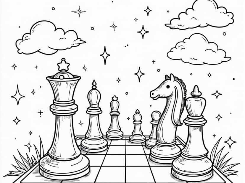 Free Chess Coloring Pages – free printable coloring page