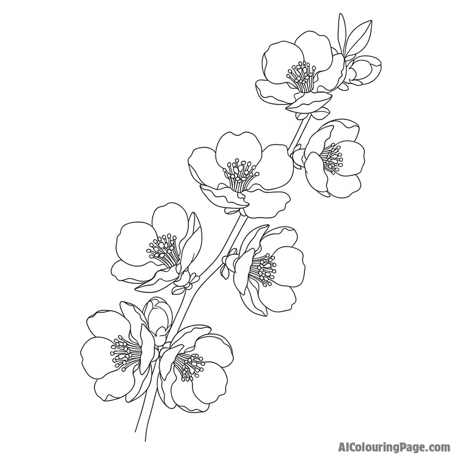 Flowering quince, unique flower shapes, architectural style.