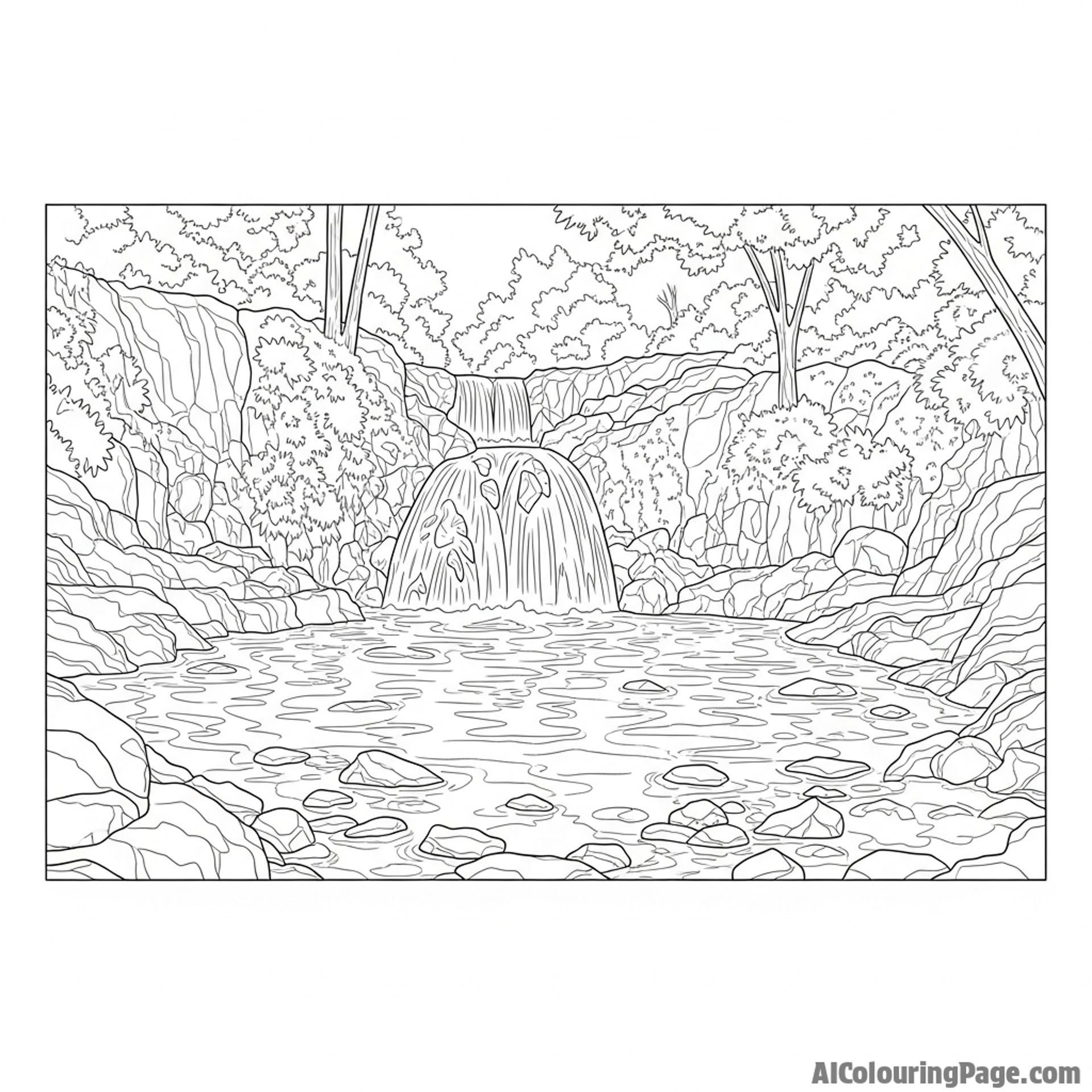 A small, secluded waterfall flowing into a natural swimming hole.