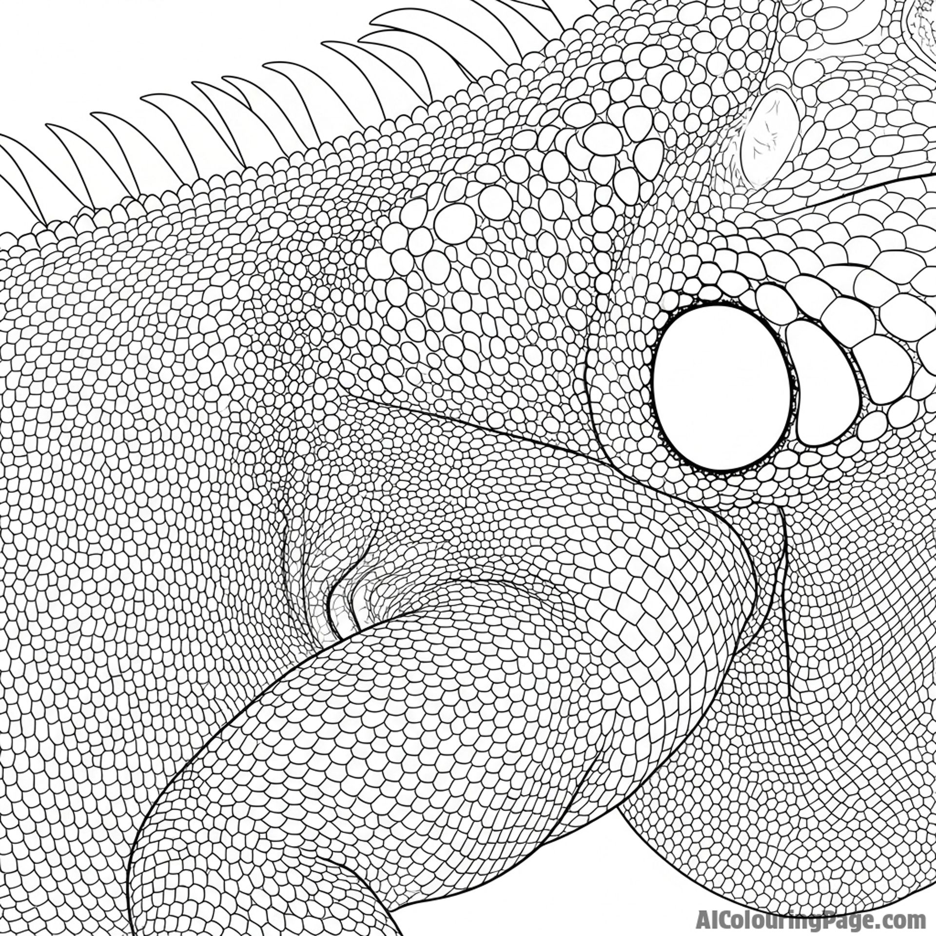 The detailed texture of an iguana's underbelly scales.