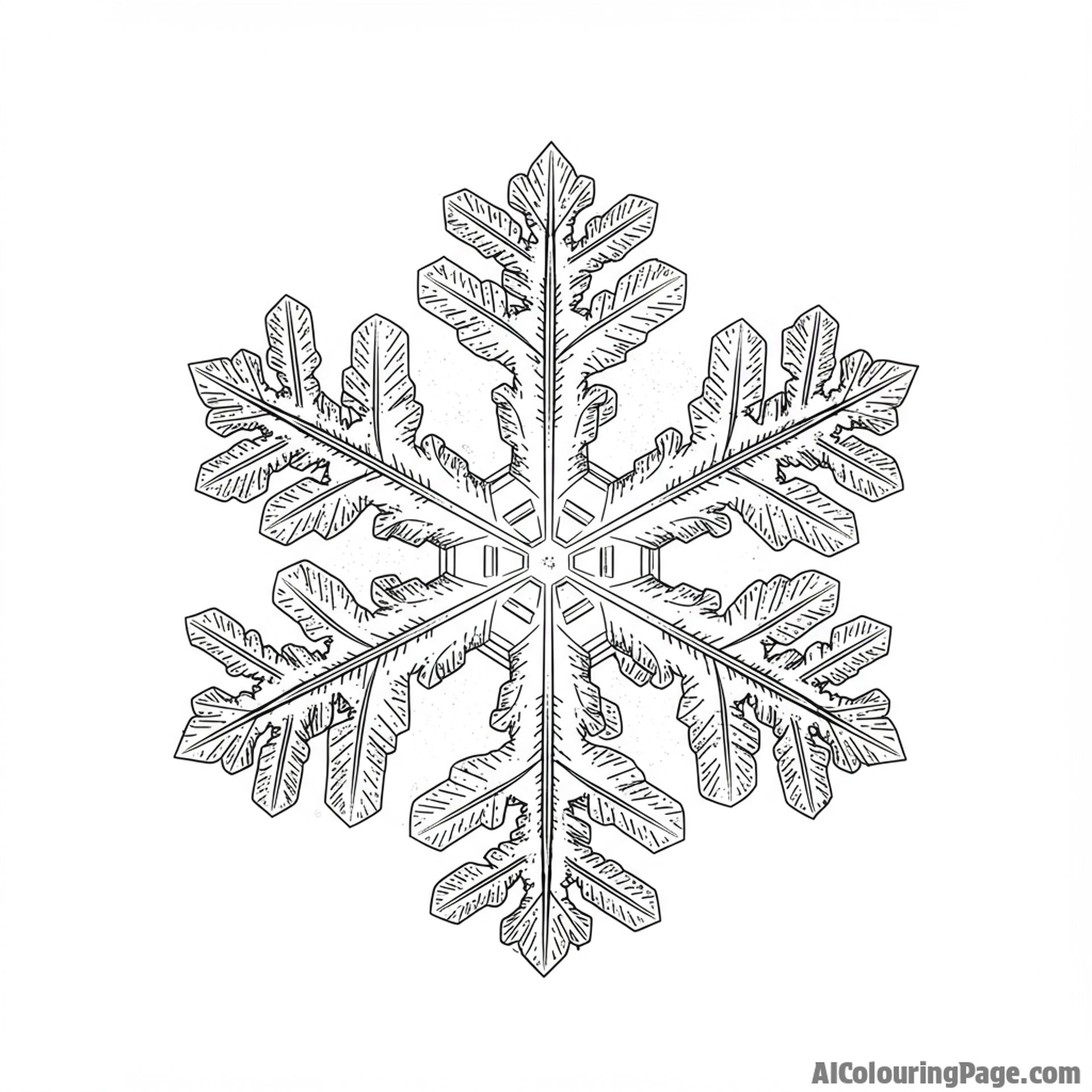 Close-up of an intricate snowflake, delicate and unique pattern.