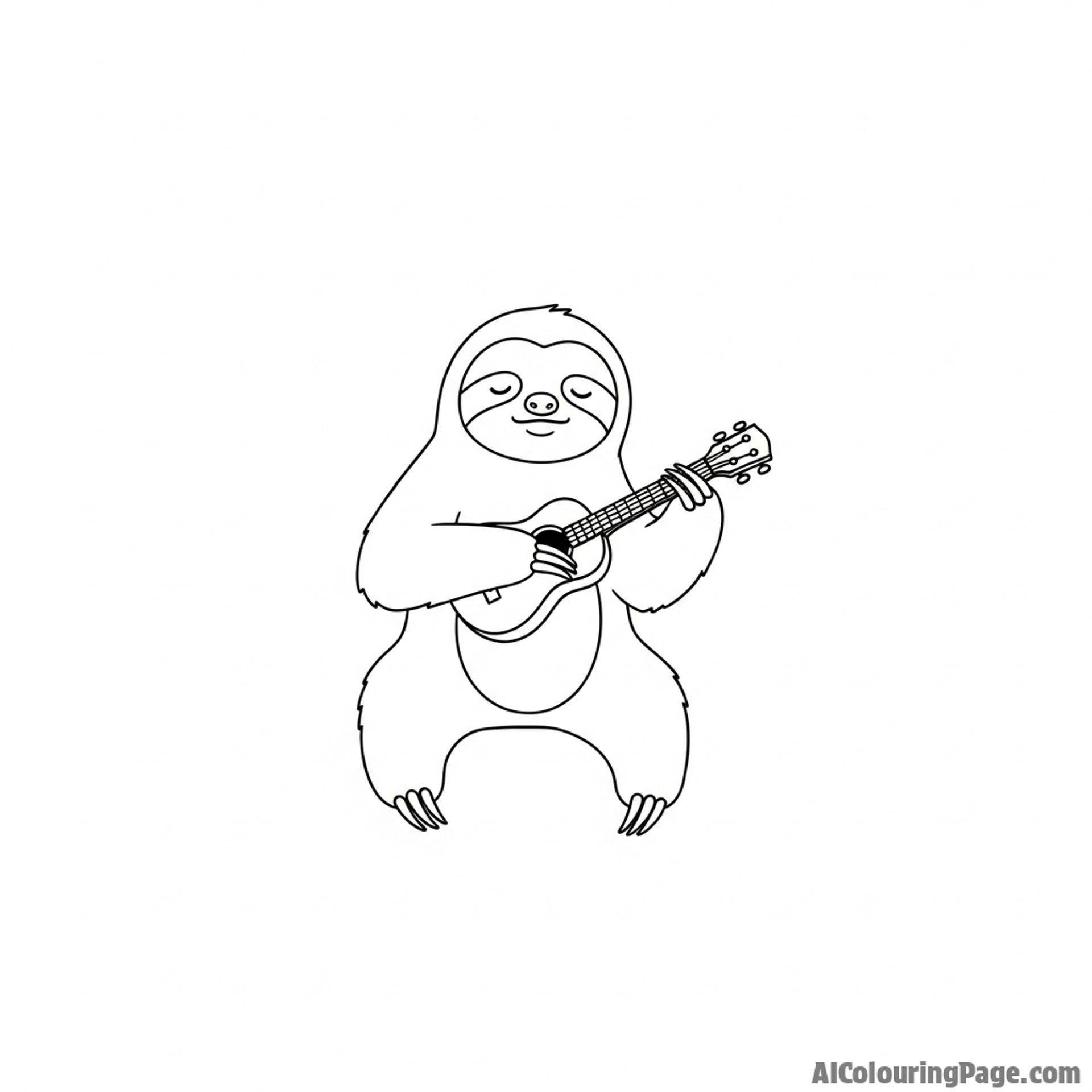 A sloth attempting to play a very small musical instrument.