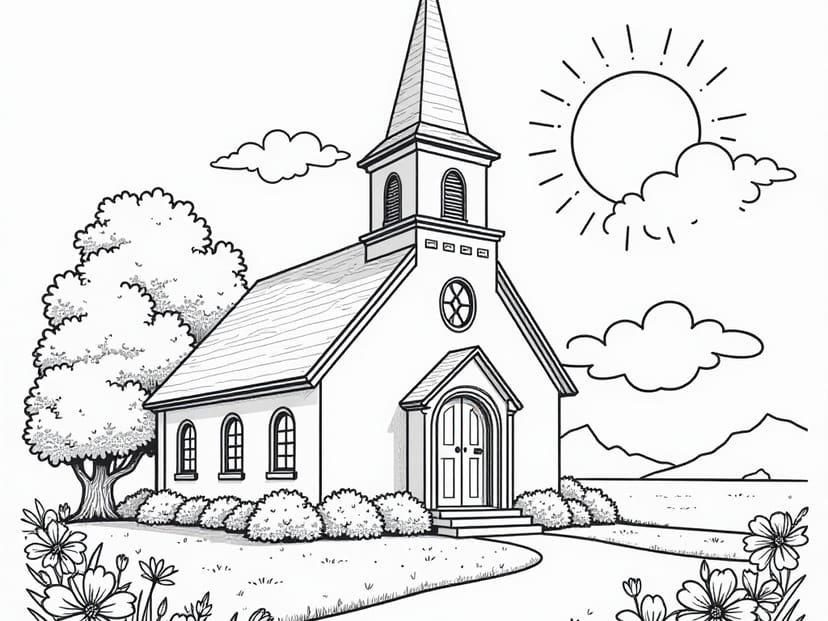 Free Church Coloring Pages – free printable coloring page