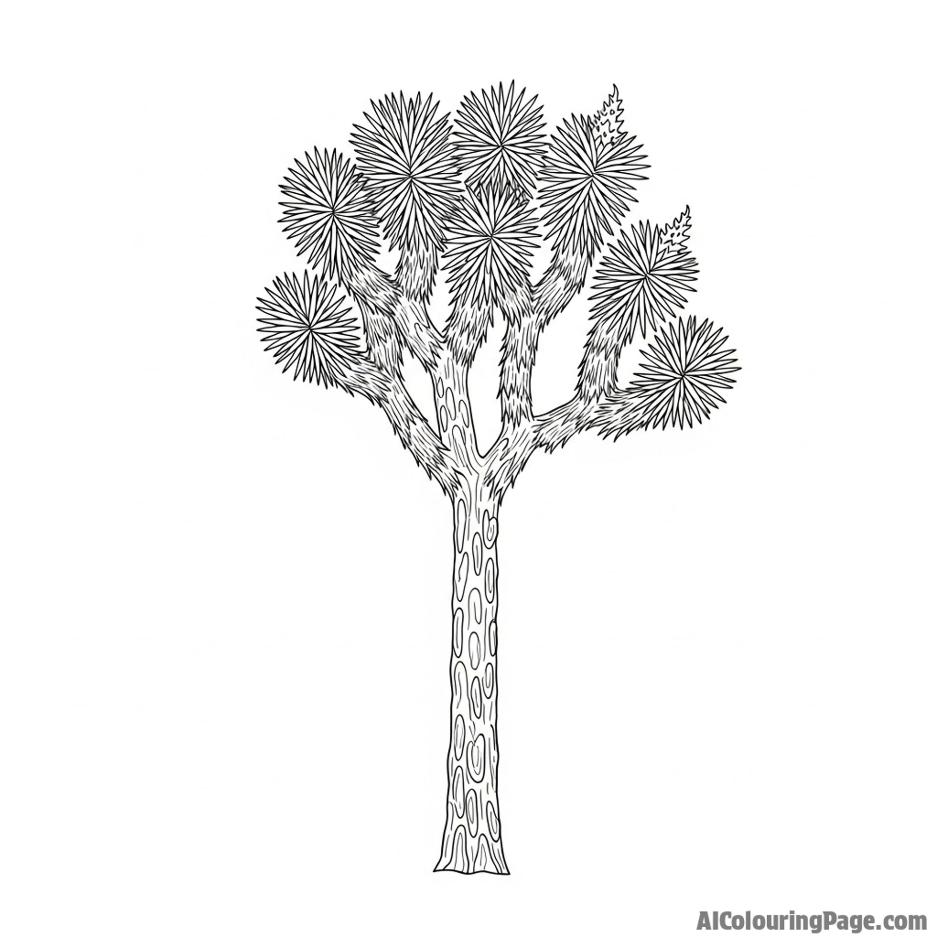 Single Joshua tree, reaching towards the sky, desert guardian.