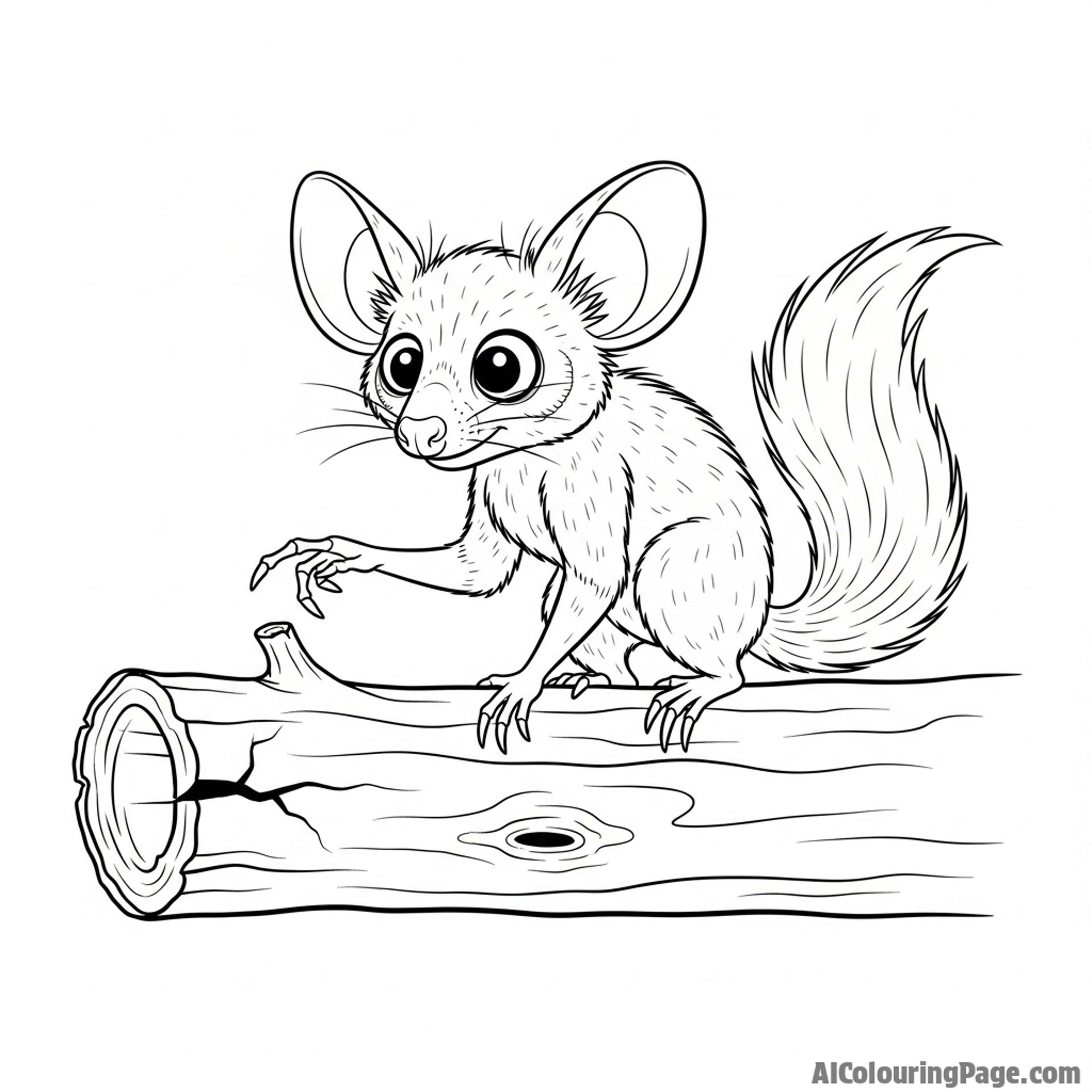 An aye-aye with its long, skeletal finger, tapping on a hollow branch