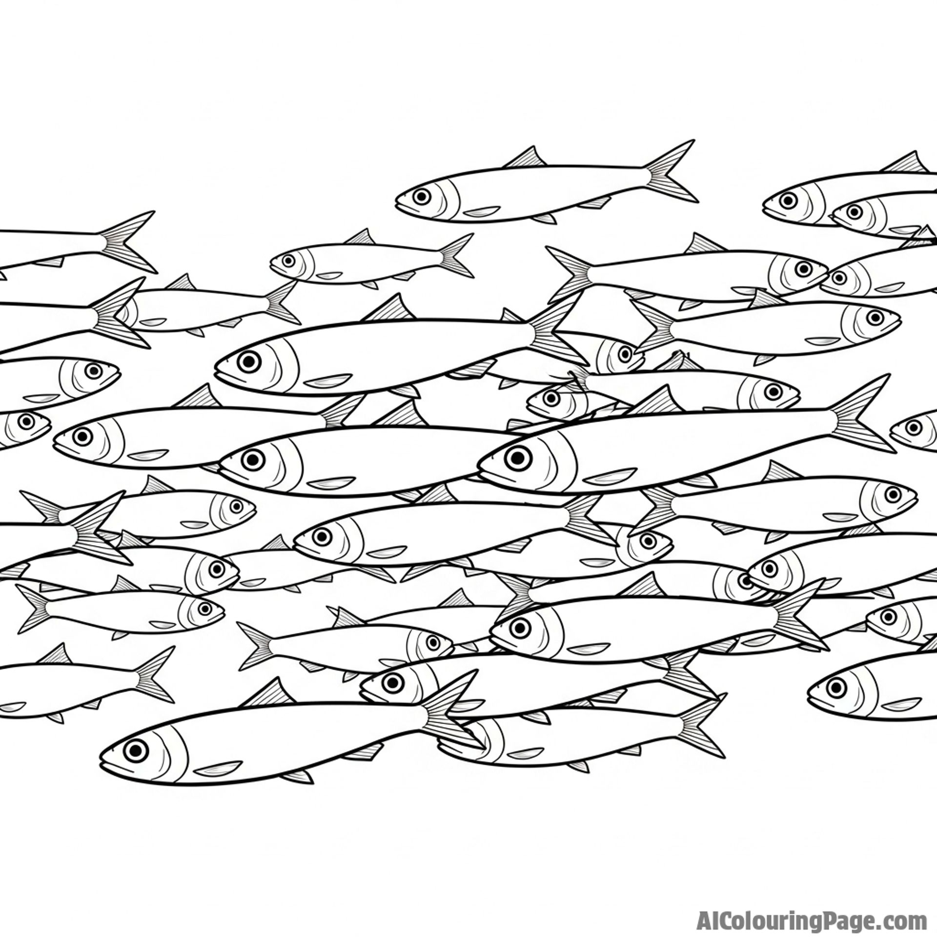A school of sardines moving in unison.