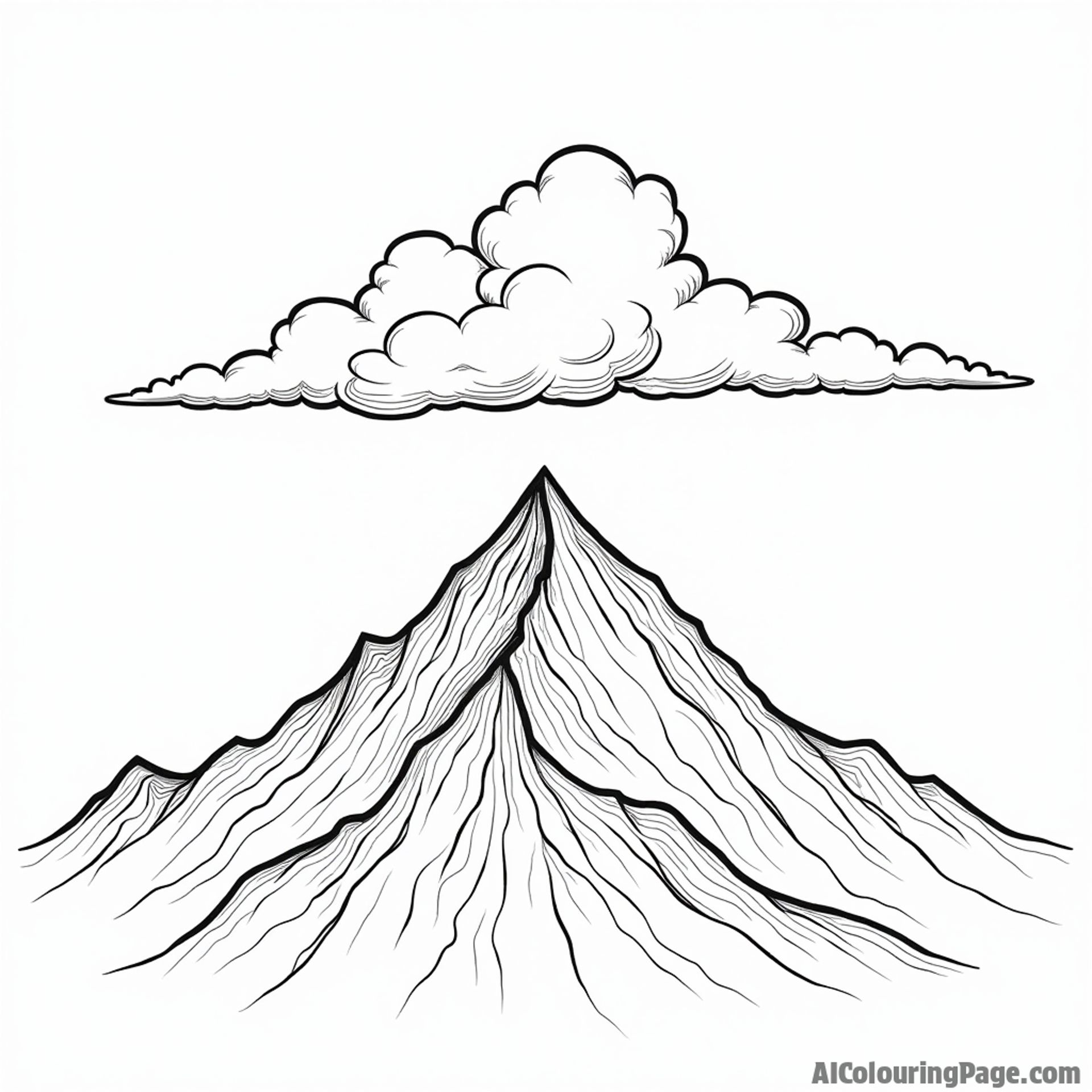 A time-lapse photograph of clouds moving across a mountain peak.