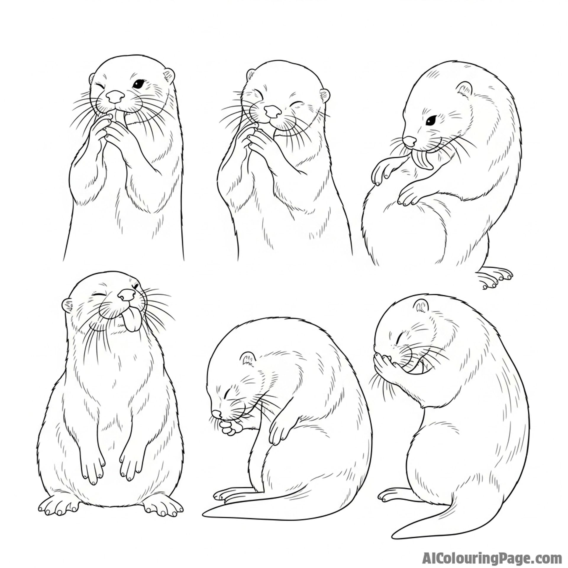 A time-lapse inspired image showing the motion of an otter grooming itself.