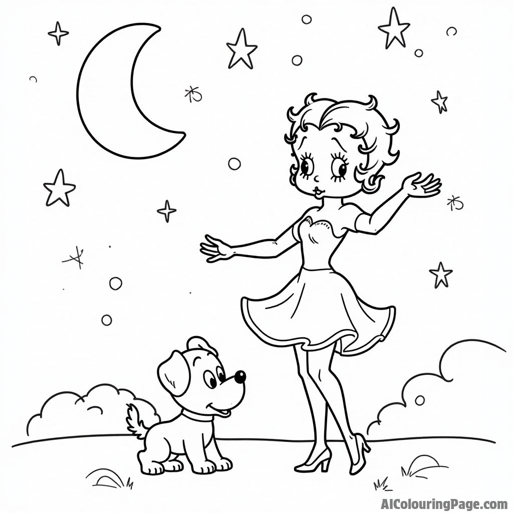 Free Betty Boop Coloring Pages – free printable famous characters coloring pages