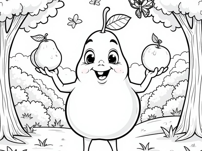 Free Pear Coloring Pages – free printable coloring page