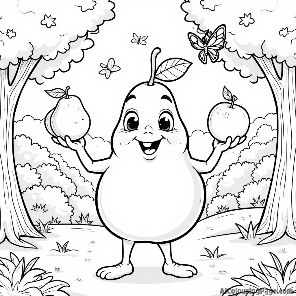 Free Pear Coloring Pages – free printable food and culinary art coloring pages