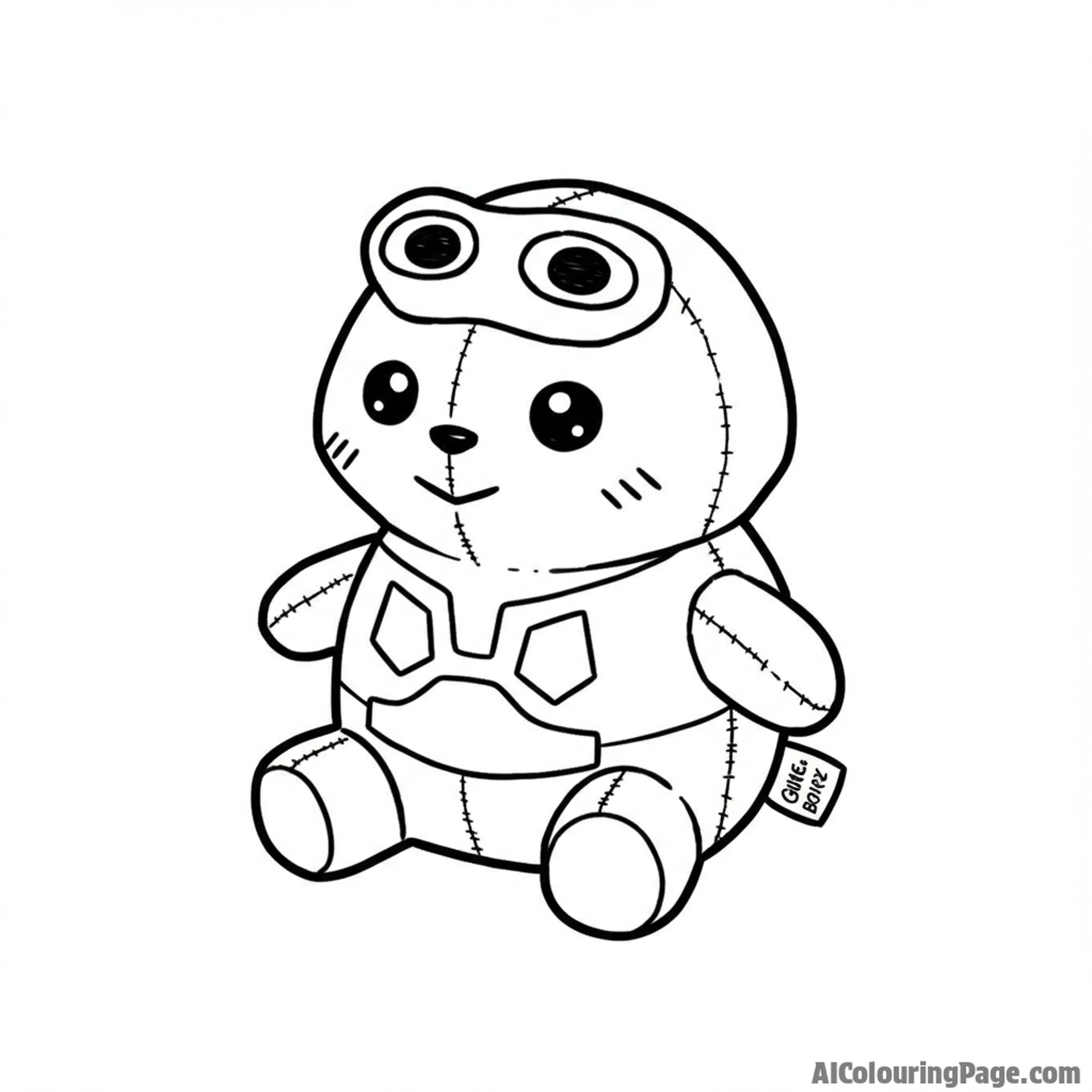 A cuddly boba plush with stitched details.